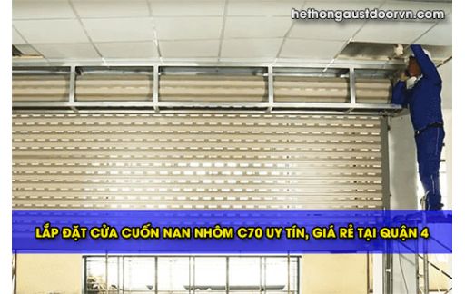 Lắp đặt cửa cuốn nan nhôm Austdoor C70 Chính Hãng tại Quận 4