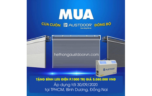 Tặng bình lưu điện P1000 khi mua cửa cuốn austdoor đồng bộ